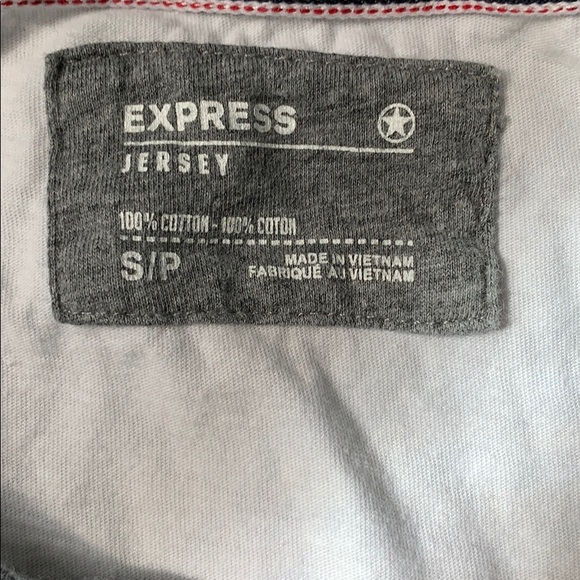 Express Black/White/Grey Colorblock Logo Tee - Picture 3 of 3